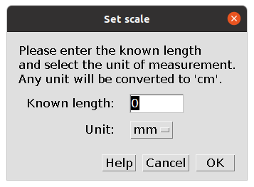 Set scale dialog