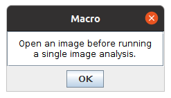 Error message for single image analysis