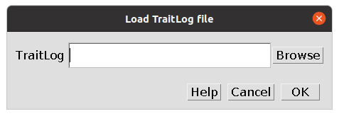 Dialog for TraitLog file selection