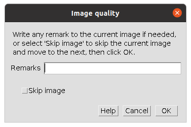 Dialog for image quality